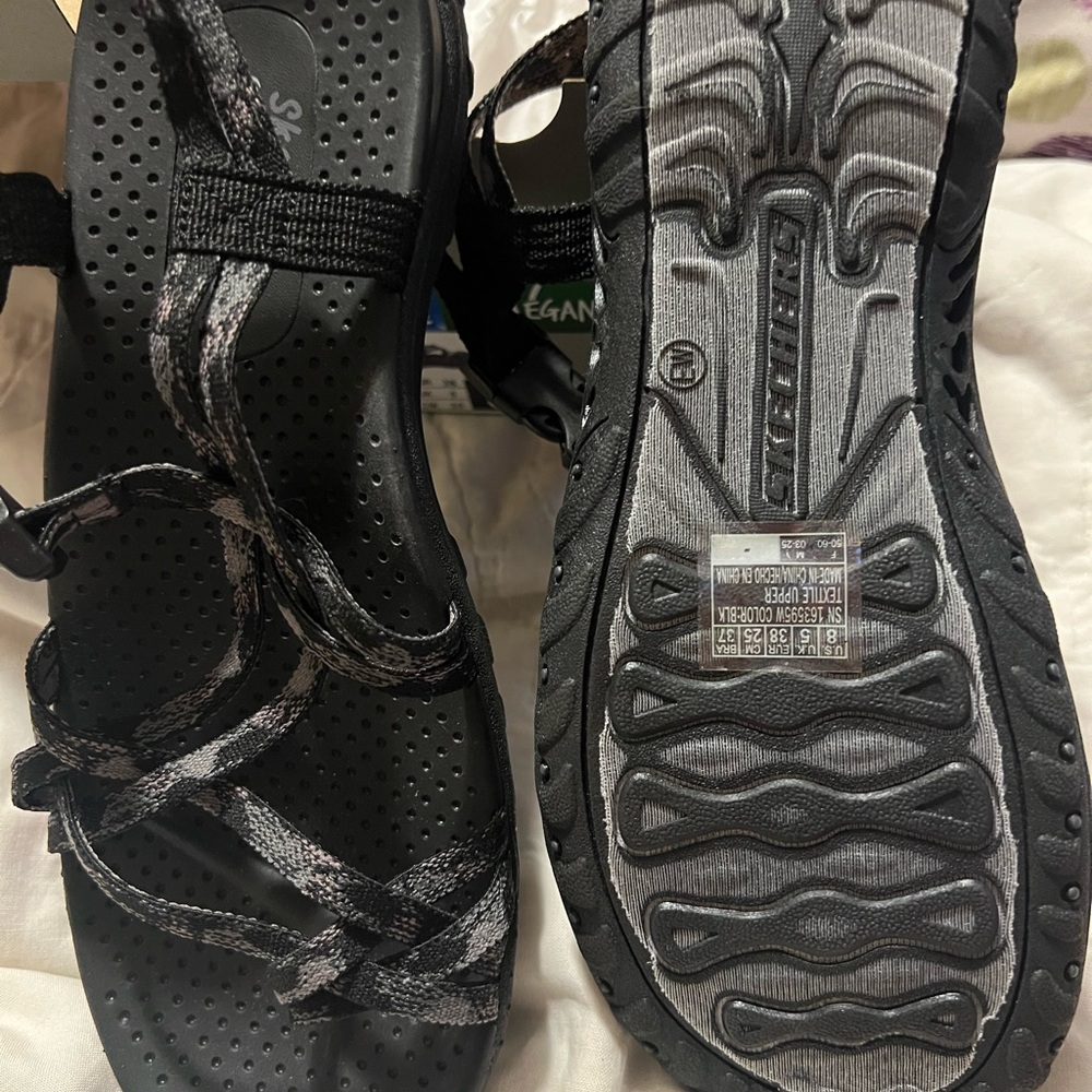 Skechers Black and Gray Women's Sandals - Picture 2 of 3